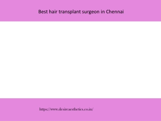 Best hair transplant surgeon in Chennai