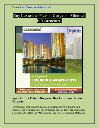 Super Luxury Flats in Gurgaon - Buy Luxurious Flats in Gurgaon