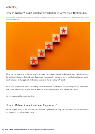 How to Deliver Great Customer Experience to Grow your Bottomline - Xoxoday Plum