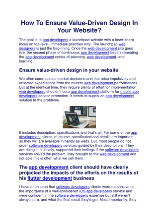 How To Ensure Value Driven Design In Your Website