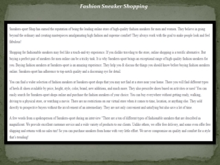 Fashion Sneaker Shopping