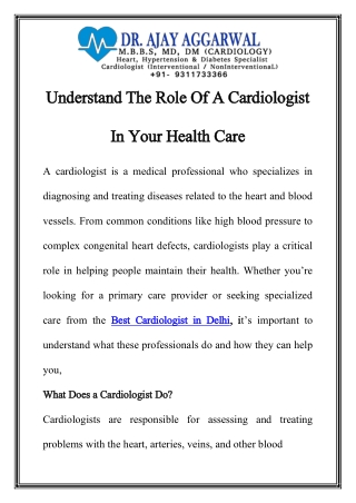 Best Cardiologist in Delhi Call-9311733366