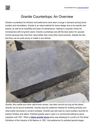 Granite Countertops- An Overview