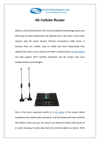 4G Cellular Router | E-Lins