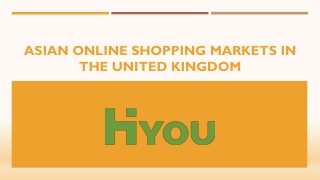 Asian Online Shopping Markets In The United Kingdom