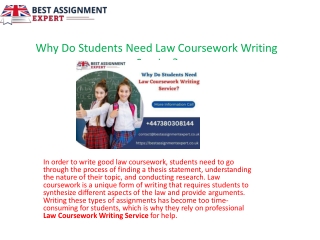 Why Do Students Need Law Coursework Writing Service?
