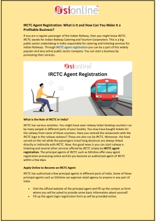 IRCTC Agent Registration and It and How Can You Make It a Profitable Business