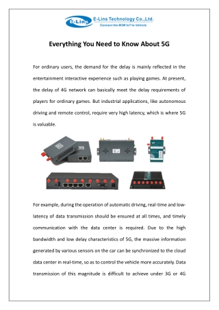 Everything You Need to Know About 5G | E-Lins