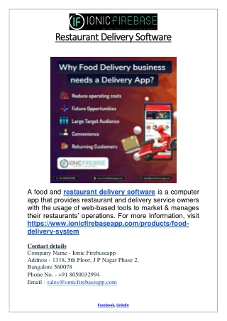 Restaurant Delivery Software
