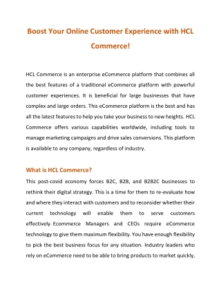 HCL Commerce consulting Houston| Dallas | San Antonio |Austin | DESSS