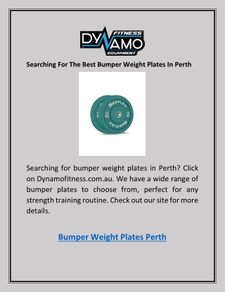 Searching For The Best Bumper Weight Plates In Perth