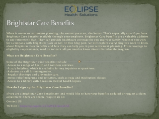Brightstar Care Benefits