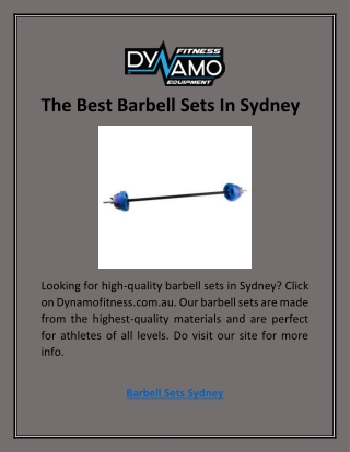 The Best Barbell Sets In Sydney
