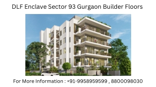 DLF Enclave Sector 93 Gurgaon Residential, DLF Enclave Sector 93 Builder Floors