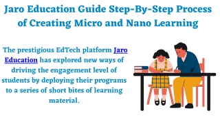 Jaro Education Guide Step-By-Step Process of Creating Micro and Nano Learning