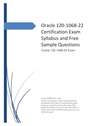 Oracle 1Z0-1068-22 Certification Exam Syllabus and Free Sample Questions