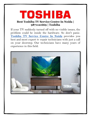 Best Toshiba TV Service Centre In Noida
