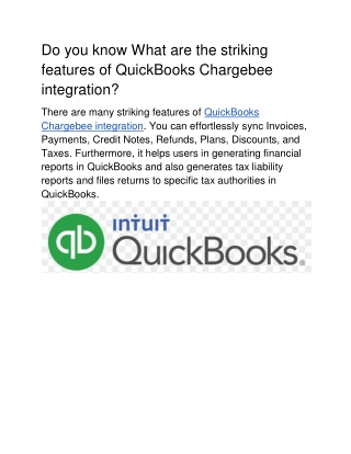 QuickBooksChargebeeintegration
