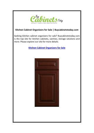 Kitchen Cabinet Organizers for Sale Buycabinetstoday.com