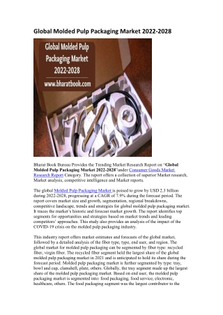 Global Molded Pulp Packaging Market 2022-2028