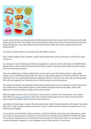 DAQIN Mobile Phone Sticker Machine For Any Cellphone