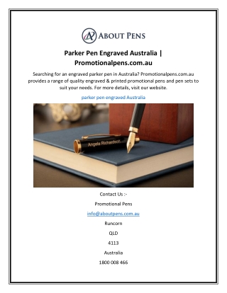 Parker Pen Engraved Australia  Promotionalpens.com.au