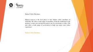 Italian Coffee Machines   Dipacci.com.au