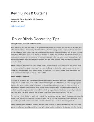 Kevin Blinds & Curtains