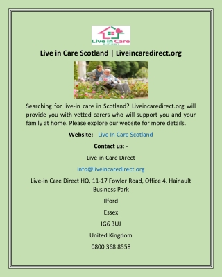 Live in Care Scotland  Liveincaredirect.org