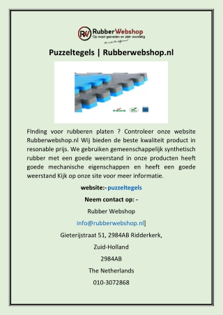 Puzzeltegels | Rubberwebshop.nl