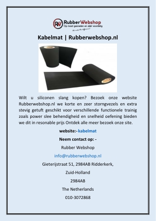 Kabelmat | Rubberwebshop.nl