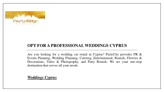 OPT For a professional Weddings Cyprus