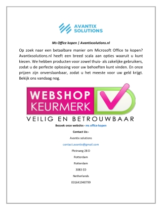 Ms Office kopen