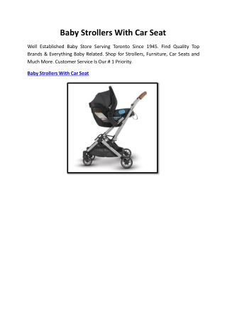 Baby Strollers With Car Seat