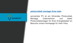 PV Montage Firma  sonnenklar-pv.at