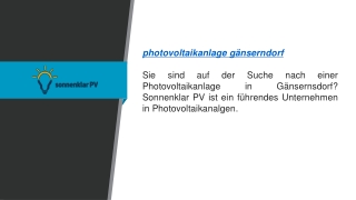 Photovoltaikanlage in Gänserndorf  sonnenklar-pv.at