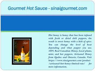 Gourmet Hot Sauce - sinaigourmet.com