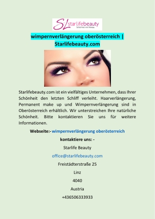 wimpernverlängerung oberösterreich | Starlifebeauty.com