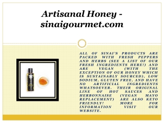Artisanal Honey - sinaigourmet.com