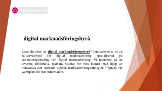 digital marknadsföringsbyrå   Interwebsite.se