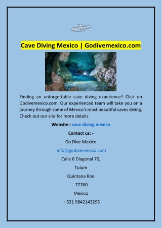 Cave Diving Mexico | Godivemexico.com