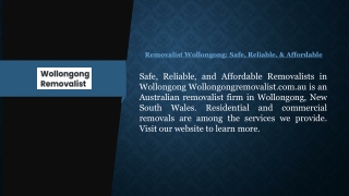 Removalist Wollongong: Safe, Reliable, & Affordable