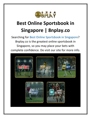 Best Online Sportsbook in Singapore  8nplay.co