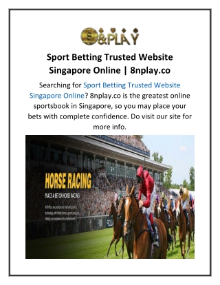 Sport Betting Trusted Website Singapore Online  8nplay.co