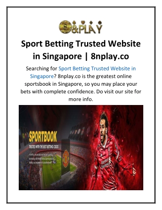 Sport Betting Trusted Website in Singapore  8nplay.co