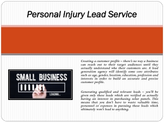 Personal Injury Lead Service