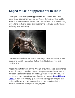 Kaged Muscle supplements In India