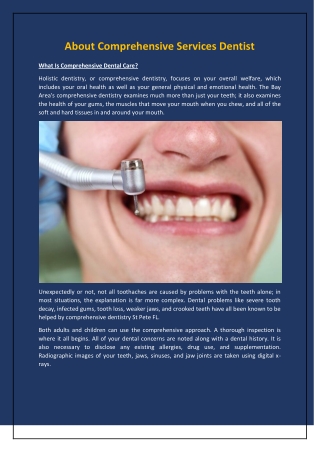 About Comprehensive Services Dentist