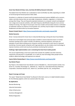 Smart Dust Market All Stats, Facts, And Data till 2028 by Research Informatic