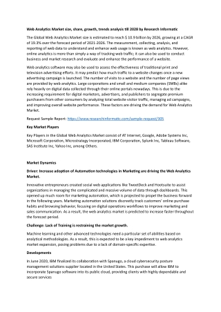 Web Analytics Market size, share, growth, trends analysis till 2028 by Research